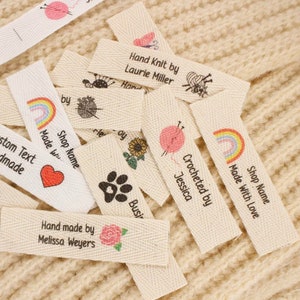 personalizedclothing labels, sew twill labels, Personalized twill labels for clothing, cotton foldover, your text or logo,folding tags