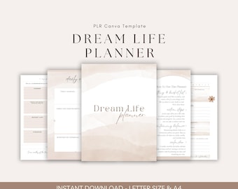 Boho Dream Life Planner: Canva Template, Hyperlinked (PLR Digital Download)