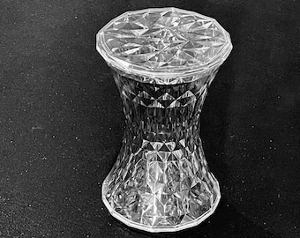 Marcel Wanders For Kartell Italy A Glittering Geometrical Stool STONE in Clear Acrylic Signed
