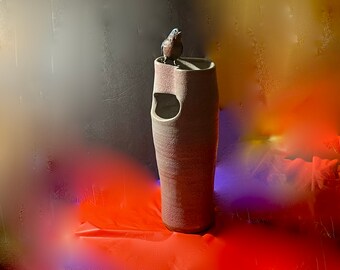 ヴィンテージ トール モダン スタジオ アート サイン入り ジョアンナ プライス 装飾 釉薬 陶器 花瓶