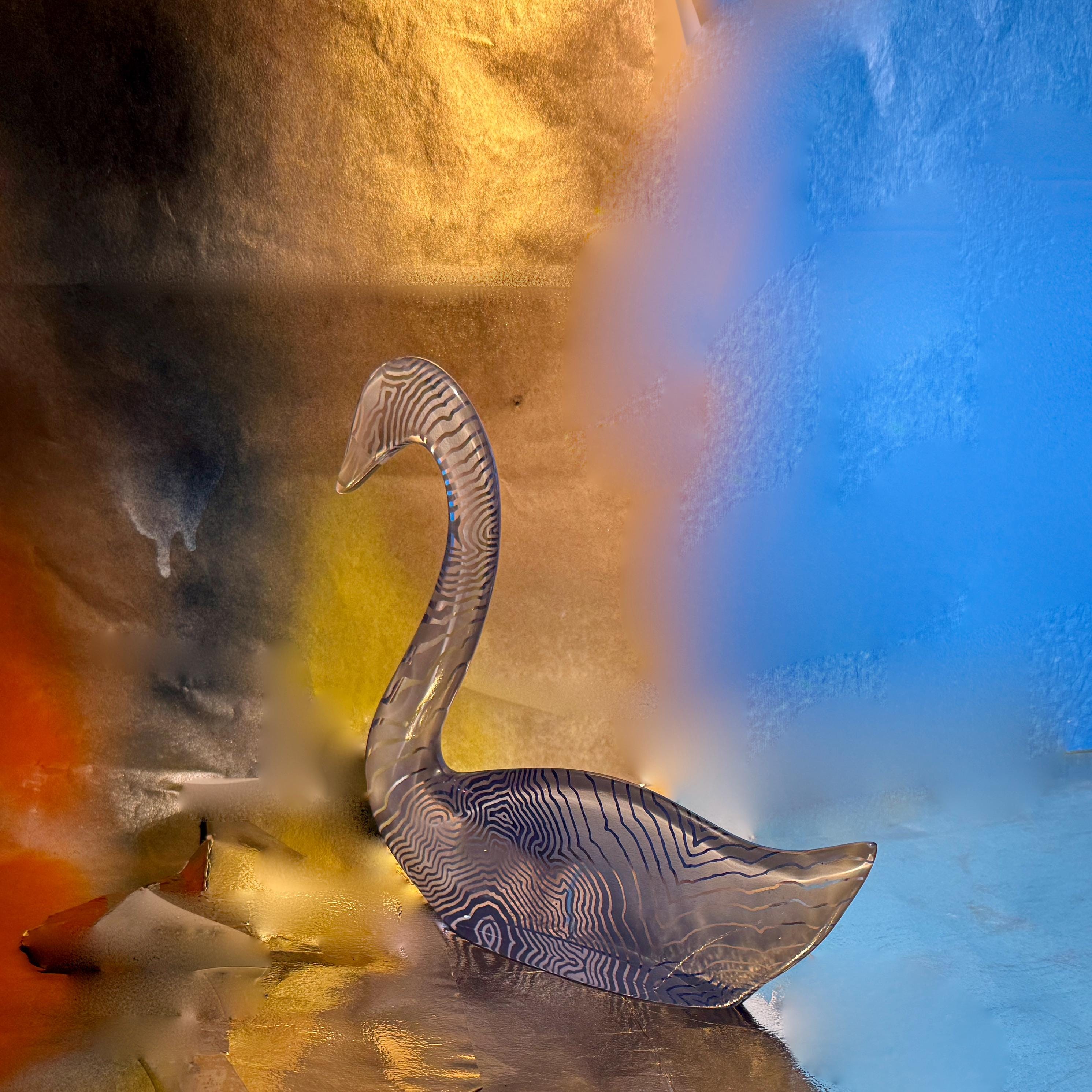 Abraham Palatnik アブラハム パラトニック フクロウ 3セット A Soothing Large Abraham Palatnik Large Blue Lucite Swan Sculpture