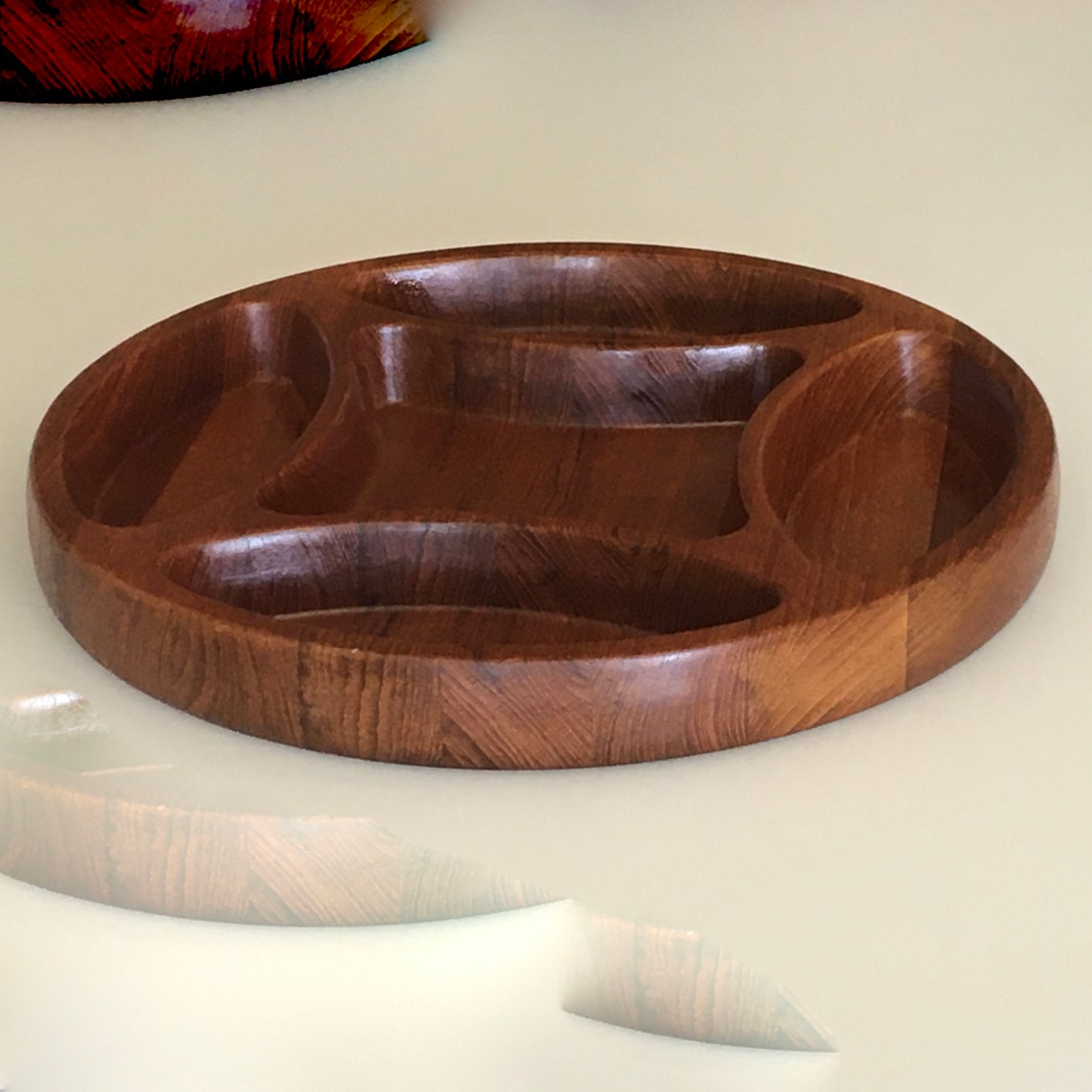 A Vintage Large Sectioned Teak Serving Tray Jens Quistgaard Etsy