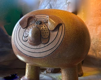 XXL Epic Rare Vintage Lisa Larson Decorative Ceramic Bull Dog