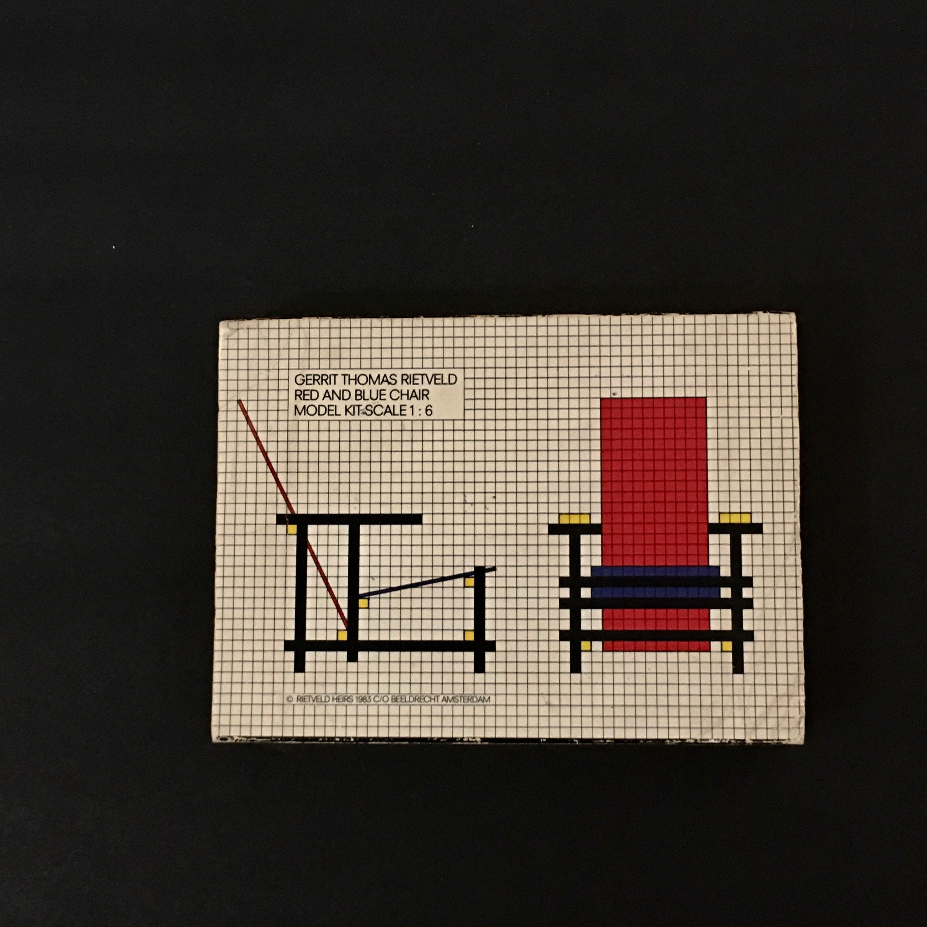 希少Gerrit Thomas Rietveld モデルキット Vintage Gerrit Thomas Rietveld Red & Blue Chair Model Kit