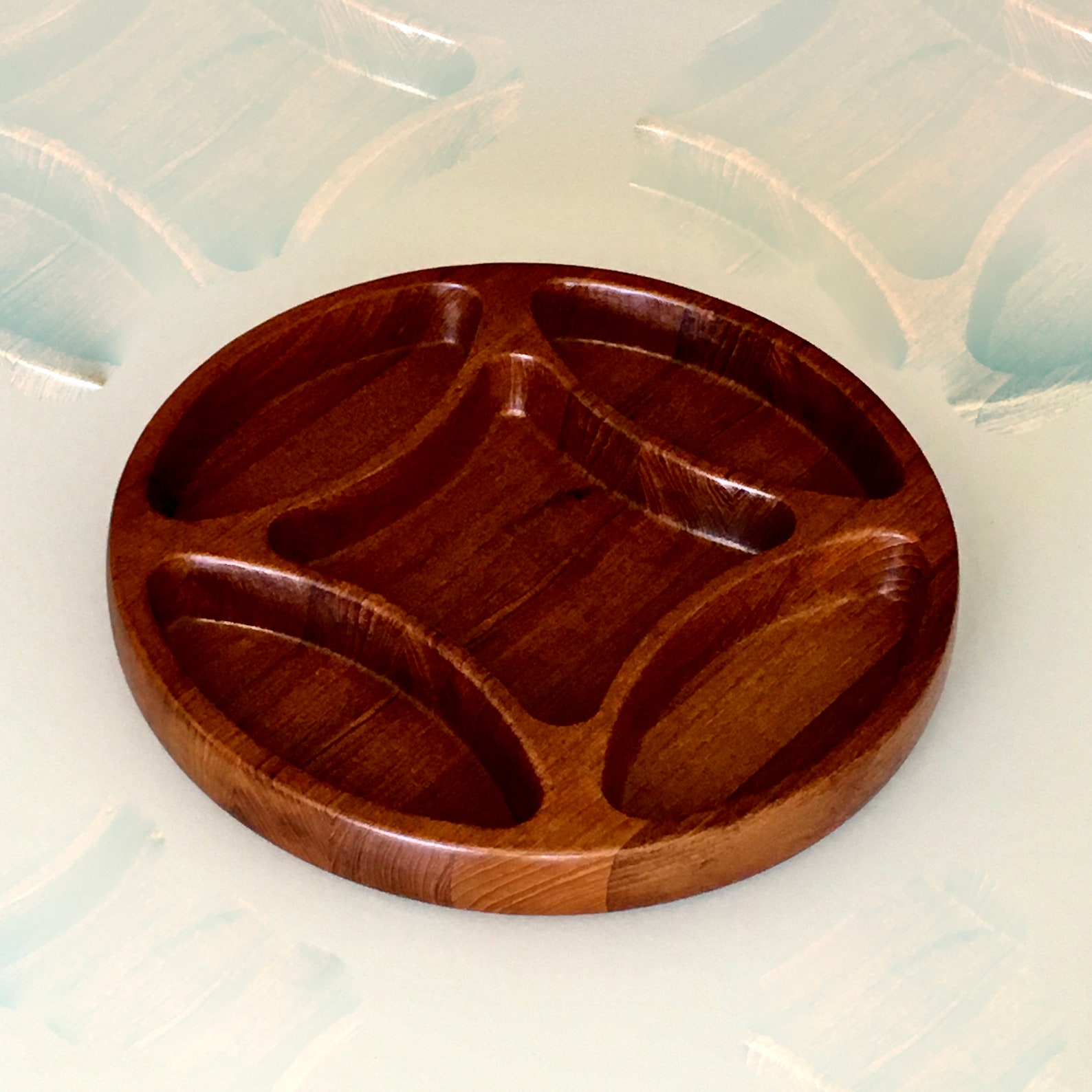 A Vintage Large Sectioned Teak Serving Tray Jens Quistgaard Etsy
