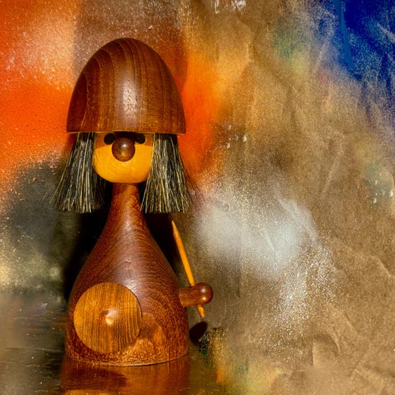 A Large Vintage Lorids Lonsborg Teak Danish Brush Sculpture - Etsy