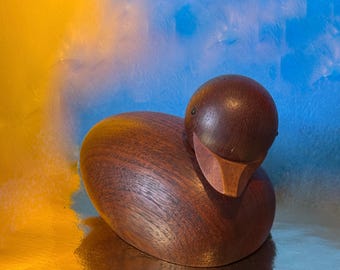 Vintage Mid Century Modern Danish Teak Wood Duck Bird Figure Hans
