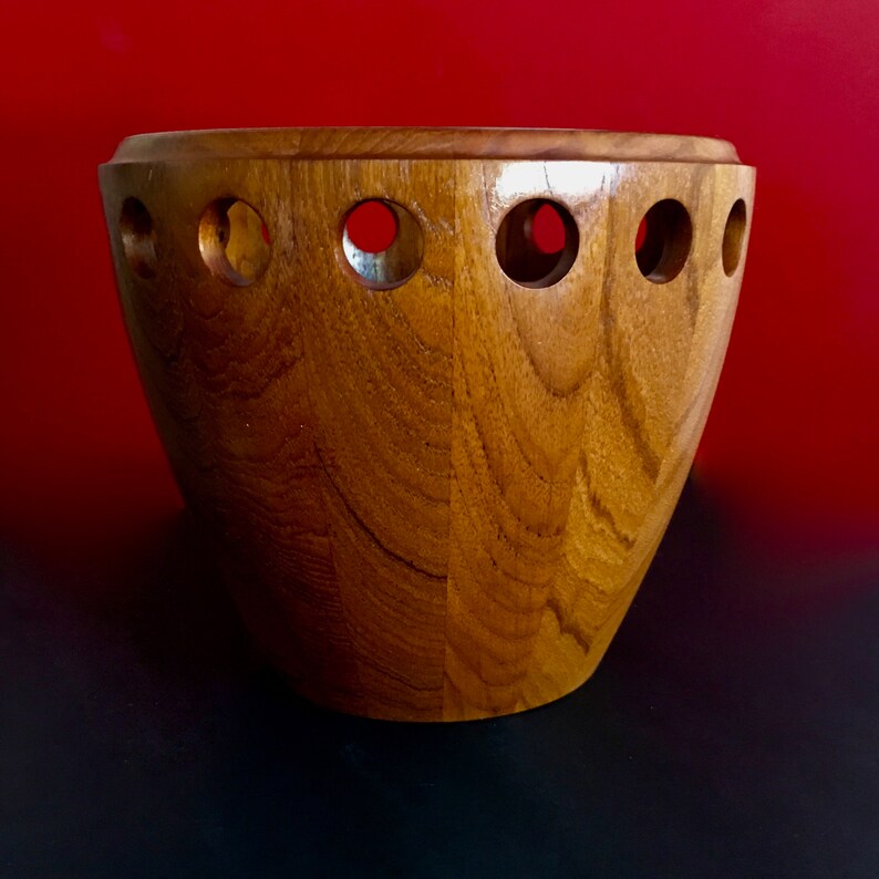 A Special Mid Century Modern Large Teak One of Not Many Vintage Sculptured Jens Quistgaard Teak Bowl image 3