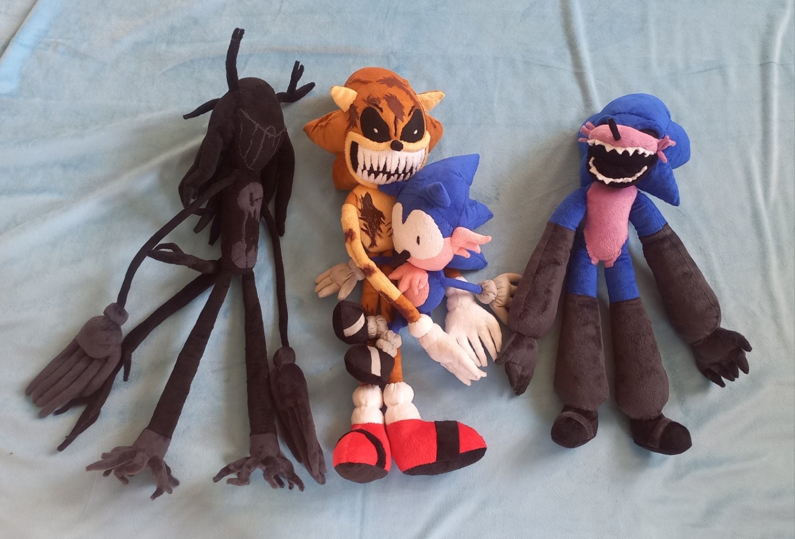 Custom Plush Just Like Dark Sonic the Sonic X the Dark Brotherhood Inspired  by funmade Handmade Fro Mthe Drawing to Order. 