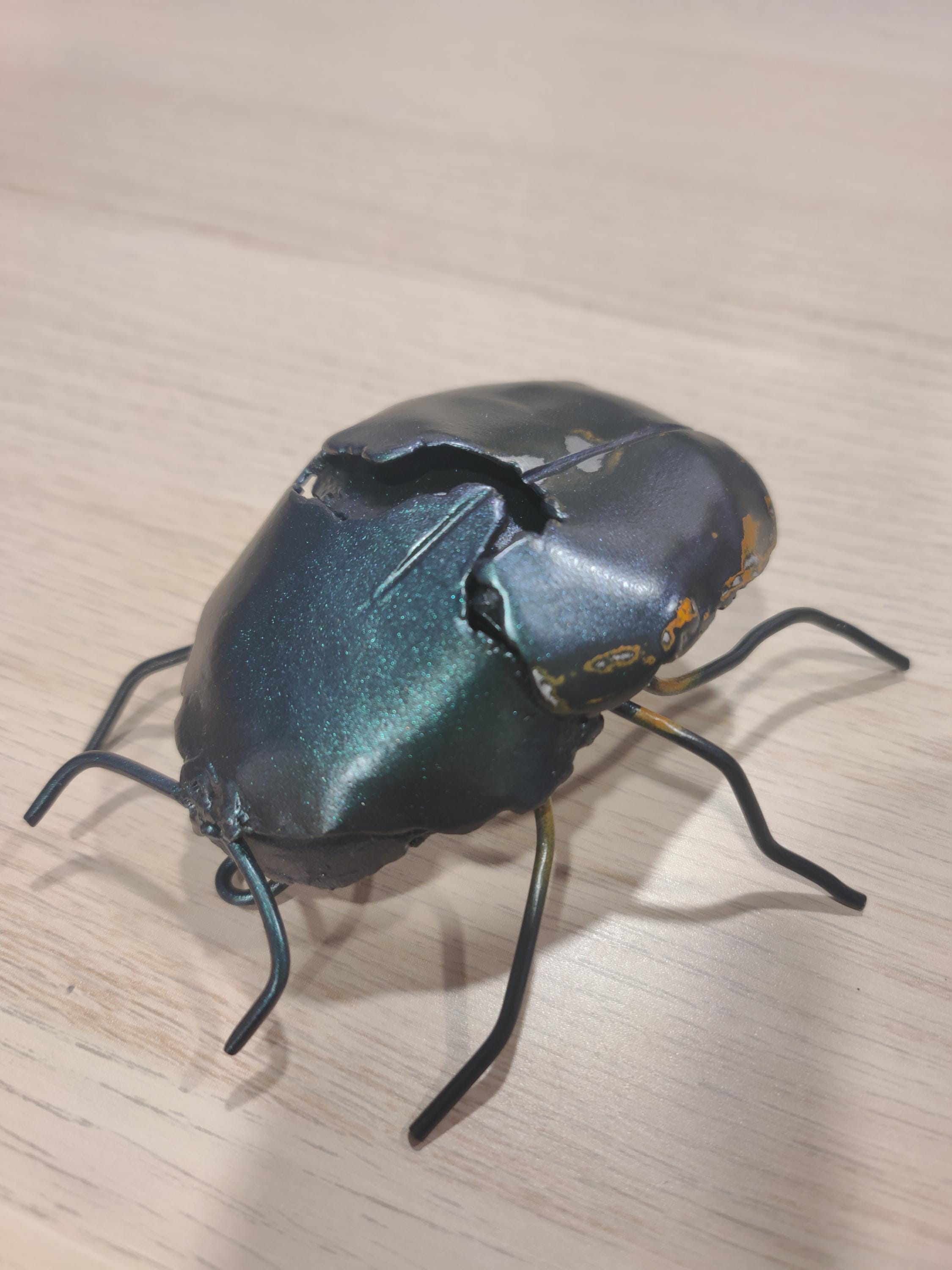 Green Painted Metal Insect-June Bug