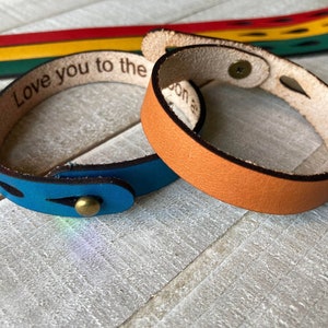 Secret Message Leather Bracelet | Hidden Message // Personalized Christmas Gift for Him or Her | Special Date, Quote, Location, Coord