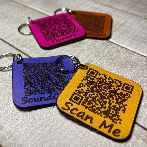 Personalized QR Code Keychain | Colorful Song / Playlist Keychain | Streaming Services, Any Website | Valentine's for Him or Her | BFF Gift