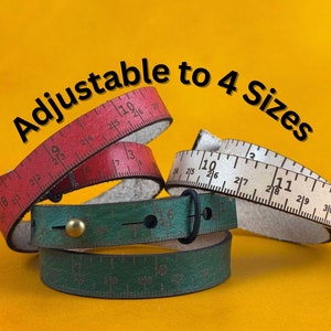 Handmade Leather Ruler Bracelet | Adjustable | Practical Gift for Any Artist or Crafter! | Popular in Needle Art Community | Knitting Tools