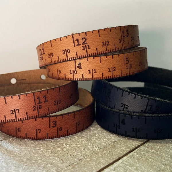 VEGAN Leather Ruler Bracelet | LaserHaze Exclusive | Water-Resistant Fishing Tape Measure | Knitting, Quilting, Needle Craft | Gifts for Mom