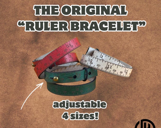 Handmade Leather Ruler Bracelet: Craft Tool, Sewing, Knitting