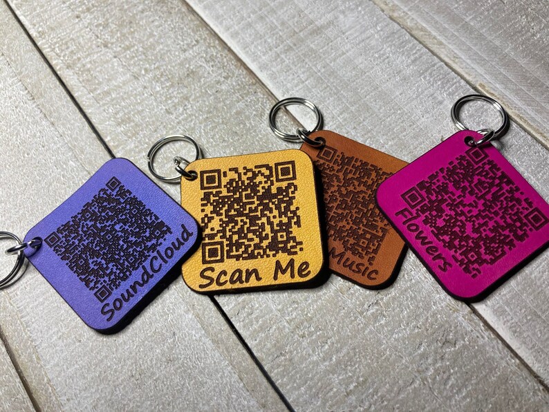 Personalized QR Code Keychain Colorful Song / Playlist Etsy