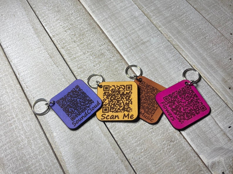 Personalized QR Code Keychain Colorful Song / Playlist Etsy