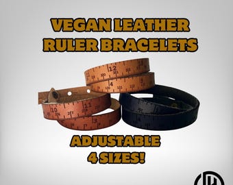 Vegan Leather Ruler Bracelet: Water-Resistant Tape Measure | Plant Based & Sustainable