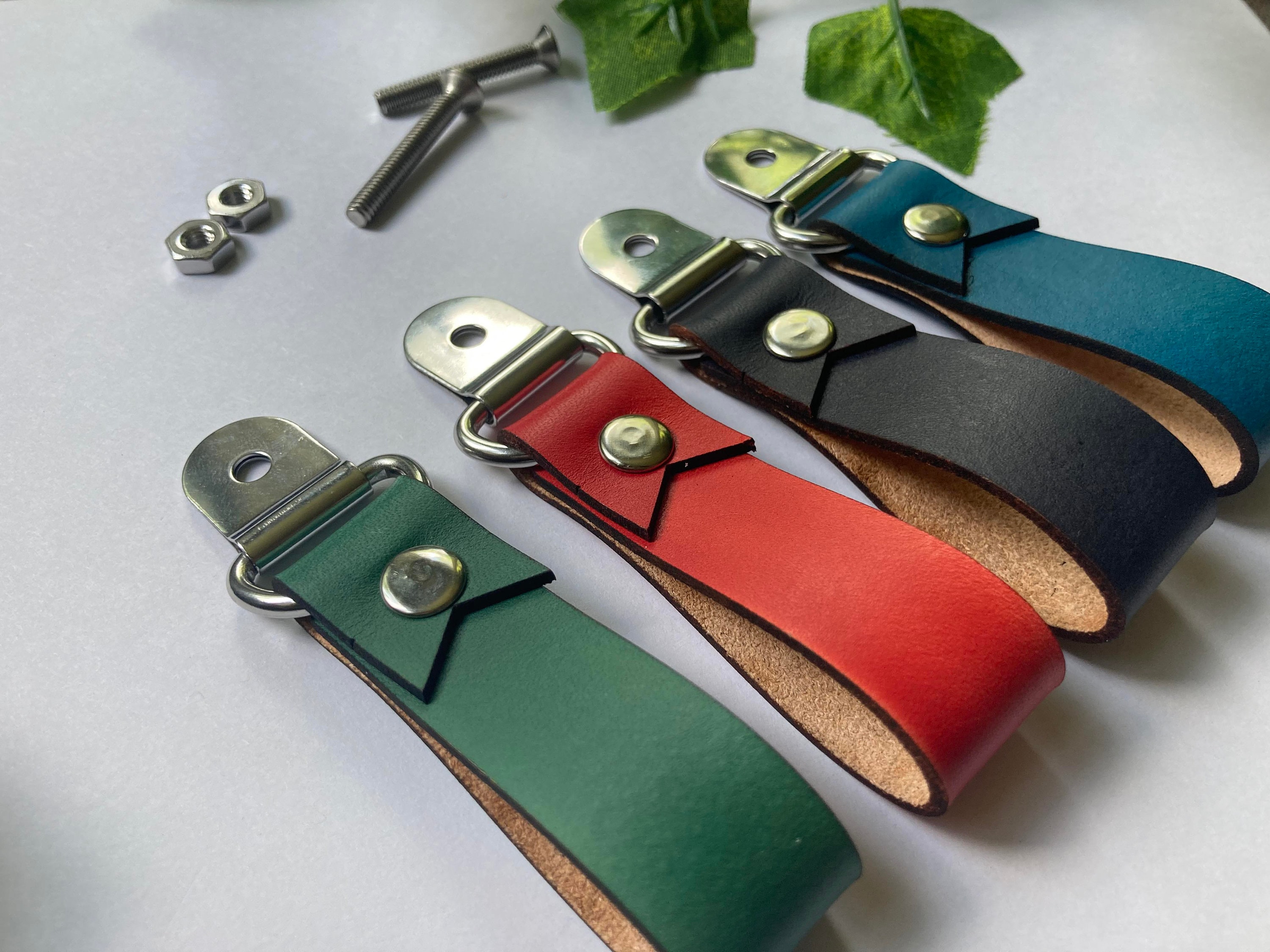 HOT Pull Strap Door Pull Keychain Leather Strap Door Pull