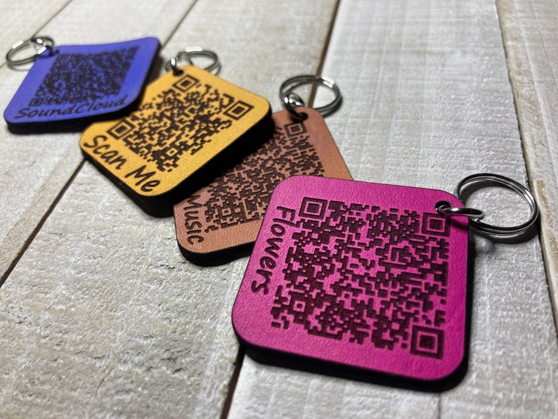 Personalized QR Code Keychain Colorful Song / Playlist Etsy