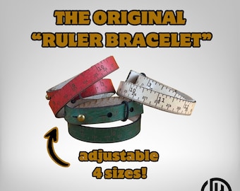 Handmade Leather Ruler Bracelet: Adjustable Craft Tool