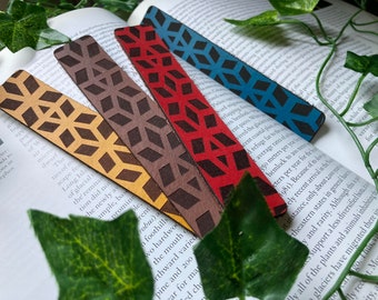 Leather Bookmark | Vibrant, Engraved, Soft Bookmark, Anniversary Gift, Bookworm Reader Present, Custom Design Book Mark