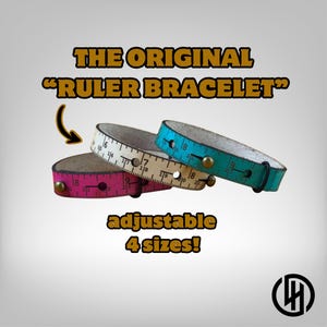 Leather Ruler Bracelet: Single or Double Wrap, Customizable Inside Engraving