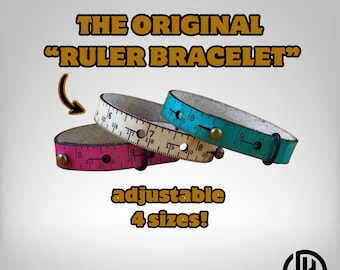 Leather Ruler Bracelet: Single or Double Wrap, Customizable Inside Engraving