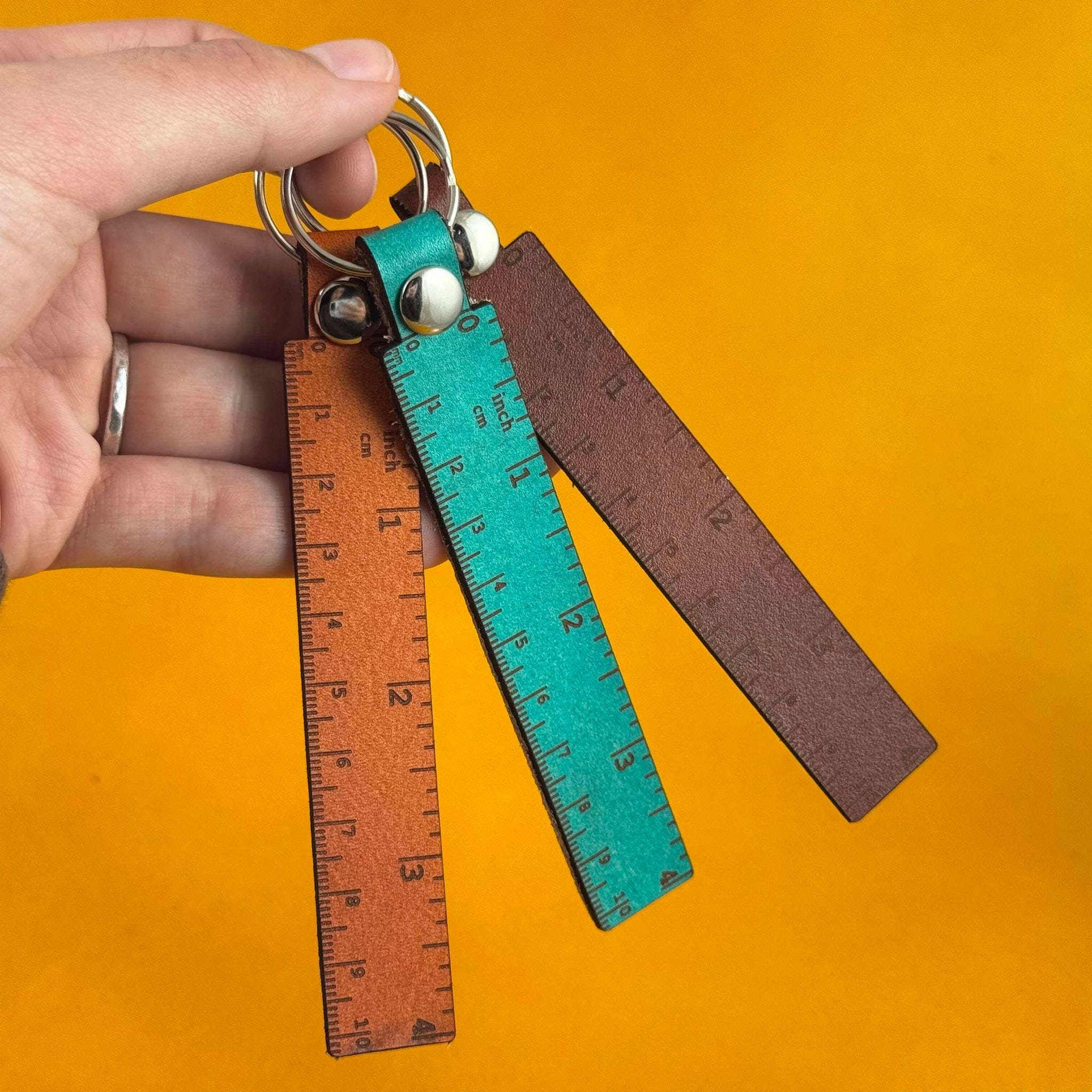Key Chain Ruller Mini Leather Ruler Keychain: 4-inch Crafter Gift - Etsy