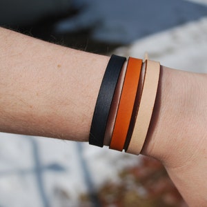 Thin Leather Bracelets Stackable | Simple | Gift for Guys | Unisex