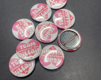Team Villain 1" Pin: Bookish Romance Badge