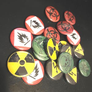 Hazard Symbol Pins: Punk Alt Grunge Accessories