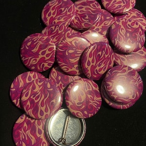 Limited Edition Pink Flame Button Pin: Y2K Kawaii Badge