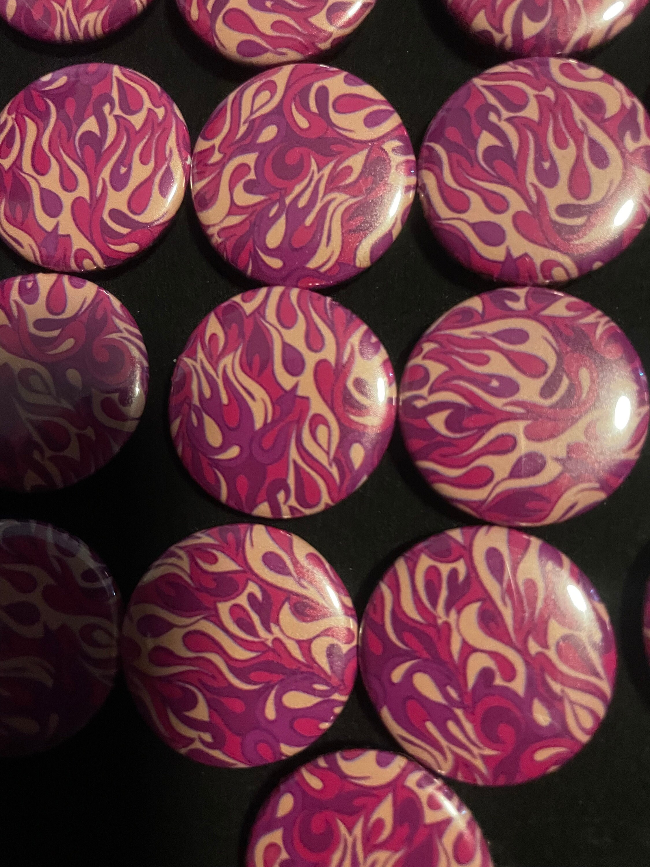 Limited Edition Pink Flame Button Pin: Y2K Kawaii Badge - Etsy