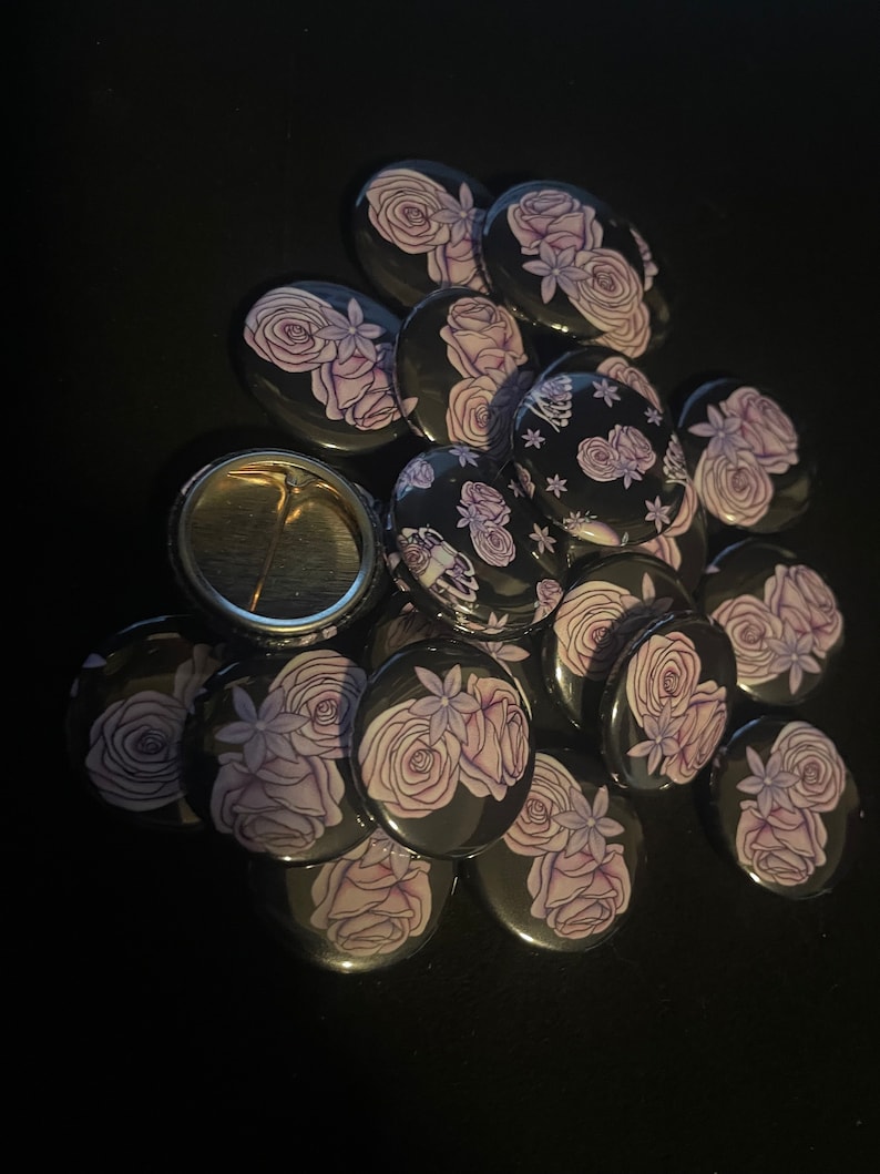 Goth Buttons Limited Edition Pastel Goth Rose Buttons: Kawaii Pins Badges - Etsy