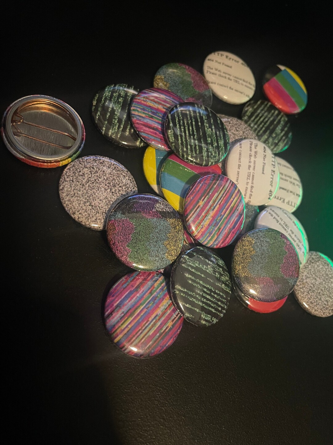 Cyberpunk Glitchcore Pins: Static, Error, Distortion - Tech Badge - Etsy