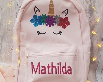 personalised backpack and water bottle