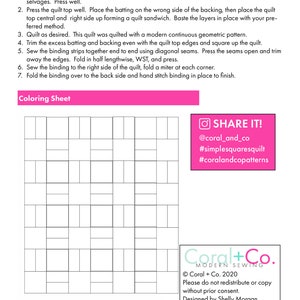 Beginner Quilt Pattern PDF Digital Download Baby Girl Quilt Pattern image 8