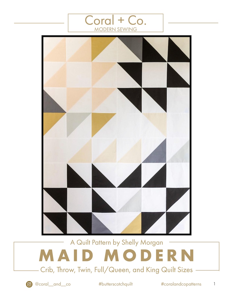 Maid Modern Quilt Pattern PDF Digital Download Half Square Triangle Quilt Pattern image 4