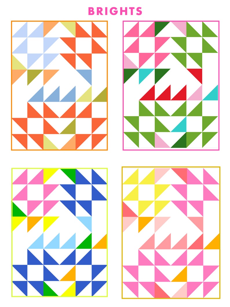 Maid Modern Quilt Pattern PDF Digital Download Half Square Triangle Quilt Pattern image 8