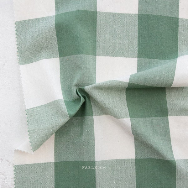 Large Camp Gingham in  Eucalyptus- Fabelism Supply Co. | Fat Quarter or Yardage