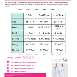 Beginner Quilt Pattern PDF Digital Download Baby Girl Quilt Pattern image 7