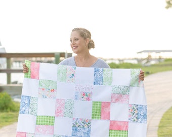 Beginner Quilt Pattern PDF Digital Download -  Baby Girl Quilt Pattern