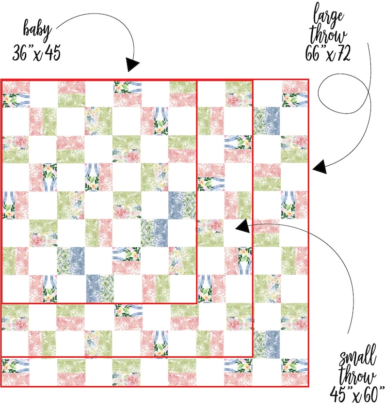 Beginner Quilt Pattern PDF Digital Download Baby Girl Quilt Pattern image 9