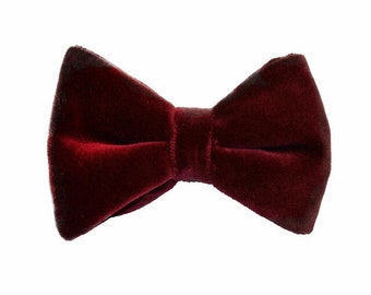 Handmade Velvet Bow Tie: USA Made, Pre-Tied Cotton Bowtie