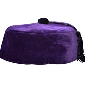 Velvet Smoking Cap with Tassel Multiple Colors Available Men's Smoking Hat Victorian Smoking Cap Lounging Cap Retirement Gift, Purple