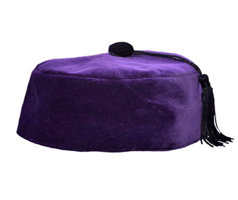 Velvet Smoking Cap with Tassel Multiple Colors Available Men's Smoking Hat Victorian Smoking Cap Lounging Cap Retirement Gift, Purple