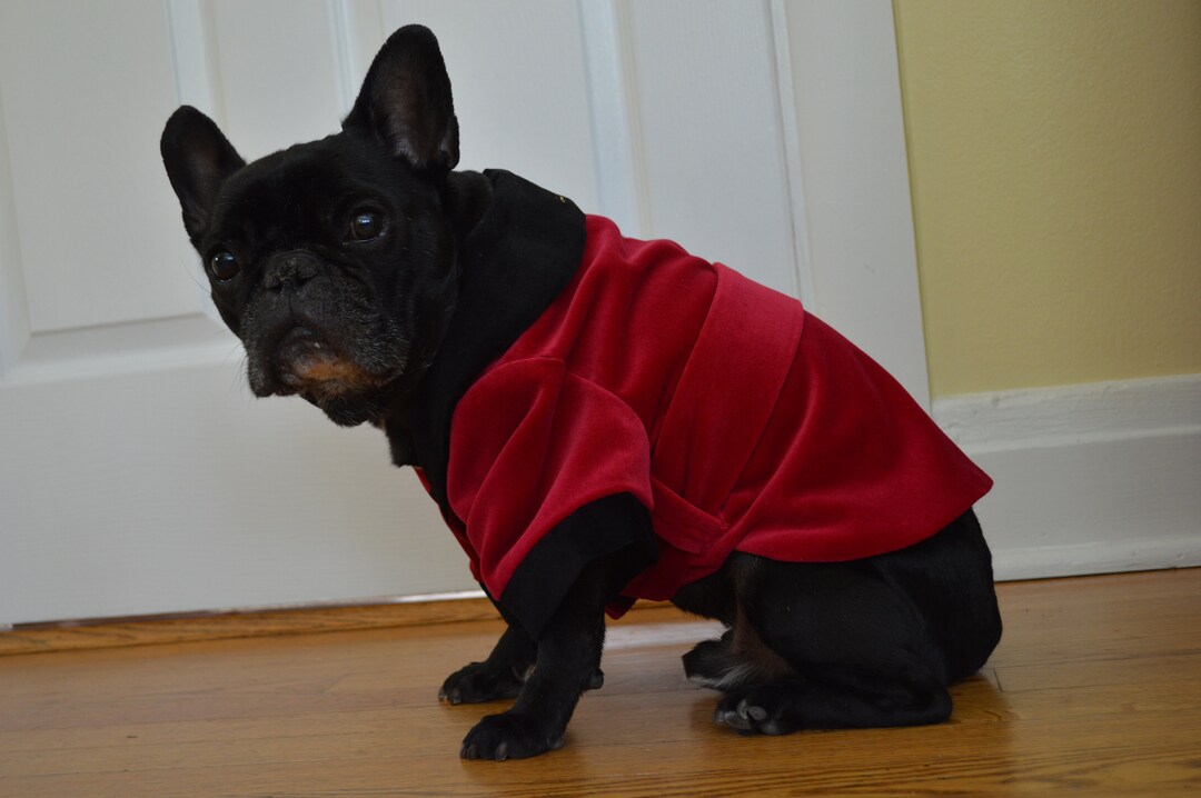 Dog Smoking Jacket in Velvet Dog Jacket Small Dog Clothes Wt 1828lbs