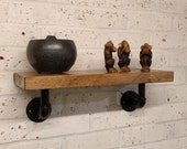 Rustic Shelf with Industrial Pipe Brackets