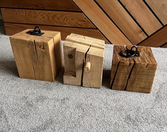 OVERSIZED Türstopper aus recycelter Eiche | Rustikaler Holz Keil Groß